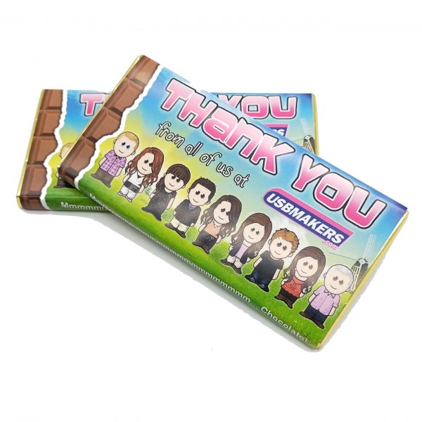 Promotional personalised branded chocolate bars