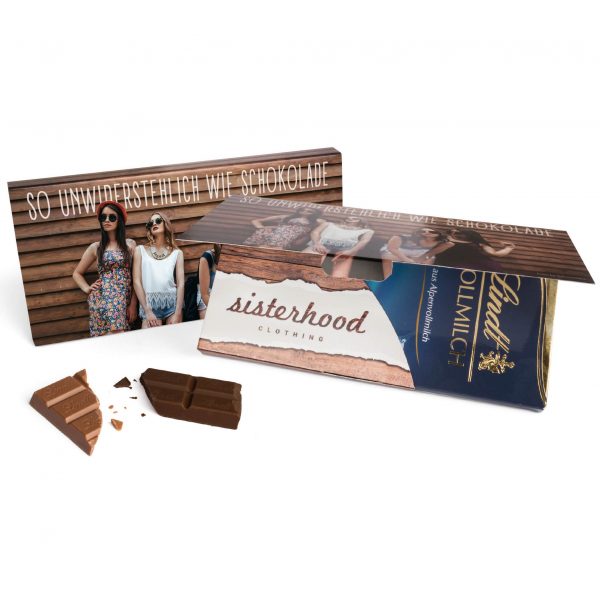 Lindt bar in promotional carton