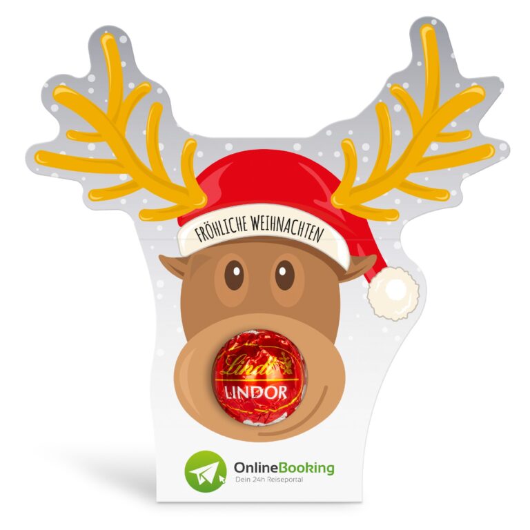 Personalised Promotional Lindt Lindor Chocolate Truffle "Reindeer“