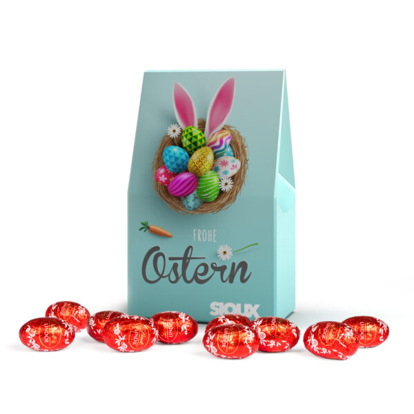 Lindt Lindor Easter Eggs in block bottom carton