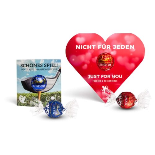 Lindt Lindor chocolate truffle in personalized carton