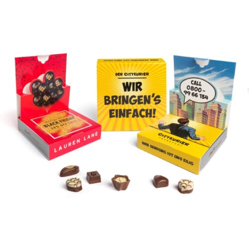 Lindt Mini Pralinés in personlaized pop up carton