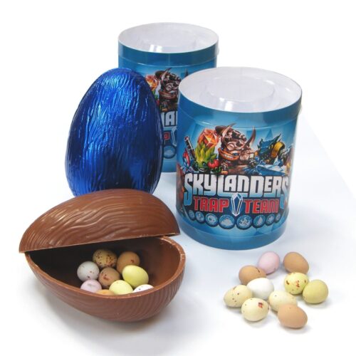Superior Belgium Milk Chocolate Easter Egg in Personalised Gift Tube with Mini Eggs