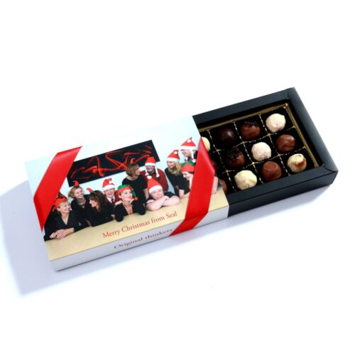 Bespoke Christmas Box of Chocolate and Truffles.